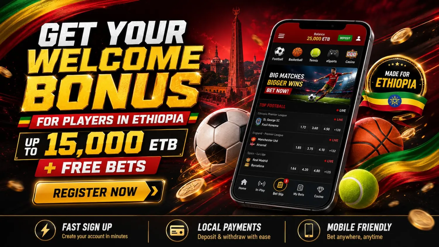 AfroSports Bet welcome promotion aimed at players in Ethiopia