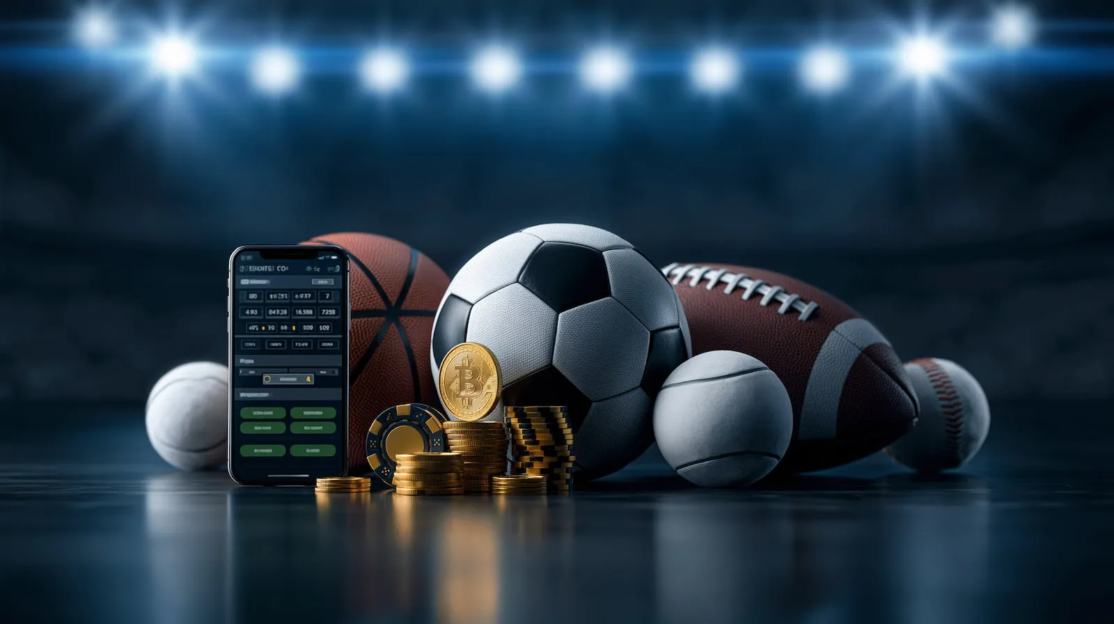 Sports betting markets displayed on a smartphone next to a laptop